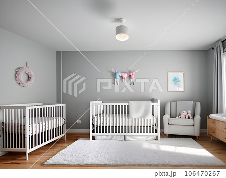 realistic baby girl room medium shot hyperdetailed. 106470267