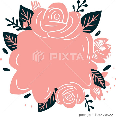 girly rose floral frame 106470322