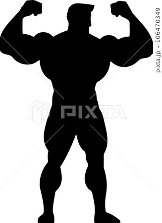 muscular bodybuilder man silhouette muscular bodybuilder man silhouette 106470349