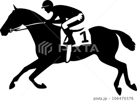 animal racing horse with competitor animal racing horse with competitor 106470376