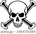 skull and crossbones black and white 106470384