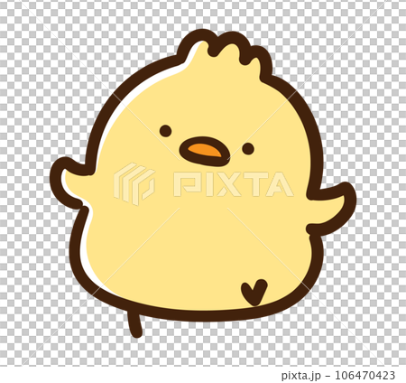 一隻可愛的小雞向前走的變形插圖 106470423