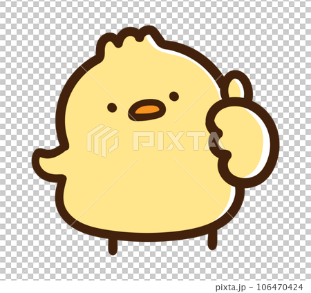 一隻可愛的小雞擺出漂亮姿勢的變形圖 106470424