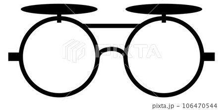 Fashion eyeglasses frame. Black round glasses line icon 106470544