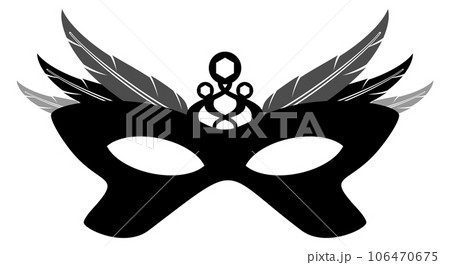Black mask silhouette. Classic venetian festival symbol 106470675