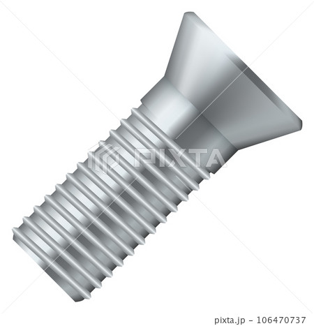 Industrial bolt mockup. Construction fastener realsitic steel 106470737