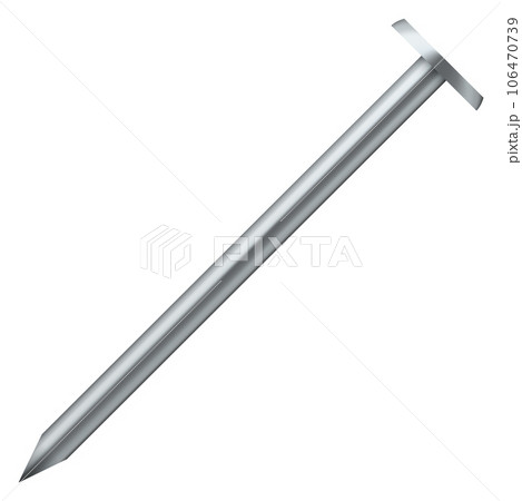 Steel nail mockup. Shiny metal realistic mockup 106470739