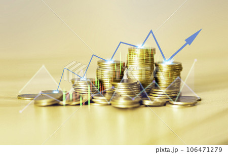 Coins are laid in graph.Business success concept wealth stock investment.Business in the digital age.Digital transformation for next generation technology.Technology is growing by leaps and bounds Coins are laid in graph.Business success concept wealth stock investment.Business in the digital age.Digital transformation for next generation technology.Technology is growing by leaps and bounds 106471279