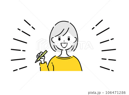 書く　記入　女性 106471286