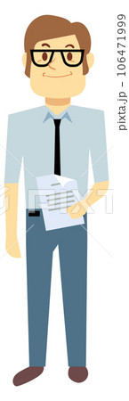 Office worker cartoon character. Smart man in glasses 106471999