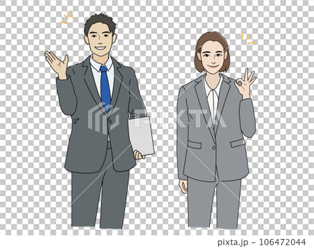 A man and a woman explaining in a business scene A man and a woman explaining in a business scene 106472044