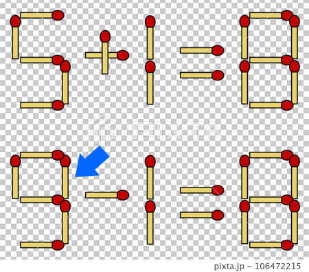 マッチ棒を動かして正解させる数学の問題と回答 106472215