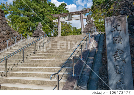 山梨 武田神社（躑躅ヶ崎館跡）参道の風景 106472477