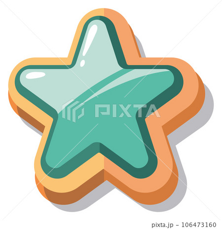Star shape button. Cartoon game ui element Star shape button. Cartoon game ui element 106473160