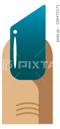 Fashion nail shape with color polish. Cartoon icon 106473171