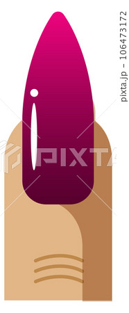 Stilletto nail shape. Cartoon female finger icon 106473172