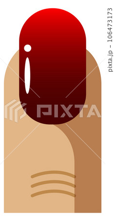 female finger with nail polish. Cartoon manicure icon 106473173