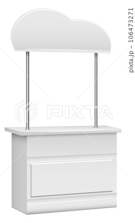 Promo stall mockup. Business presentation white stand 106473271