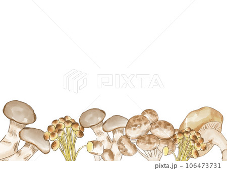 水彩のシンプルなキノコフレーム 106473731