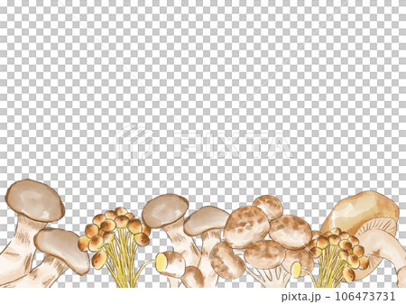 水彩のシンプルなキノコフレーム 106473731
