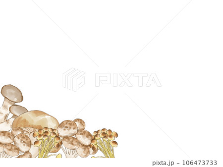 水彩で描いたシンプルなキノコフレーム 106473733