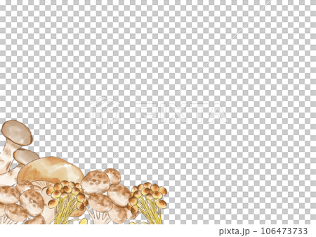 Simple mushroom frame painted by watercolor Simple mushroom frame painted by watercolor 106473733