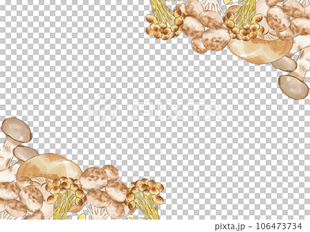 Autumn mushroom frame painted in watercolor 106473734