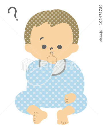 表情：考える赤ちゃん 全身 単品 106473780