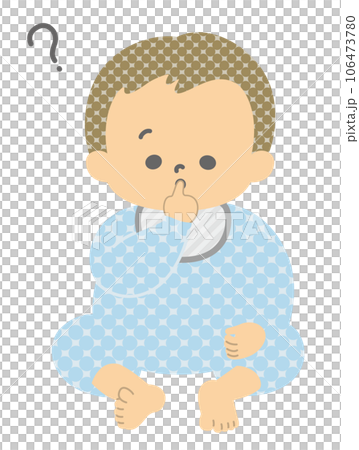 表情：考える赤ちゃん 全身 単品 106473780