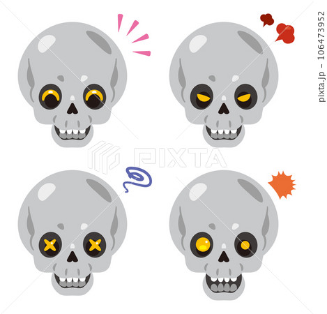 ハロウィン　ガイコツ　表情 106473952