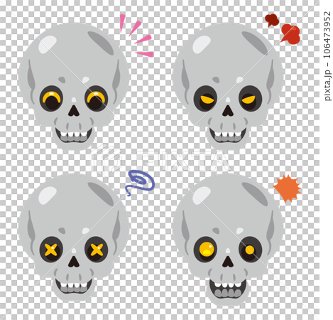 ハロウィン　ガイコツ　表情 106473952