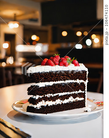 Cozy restaurant with realistic cake warm lighting 106474110