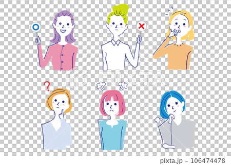 若い女性の様々なポーズ_1 106474478