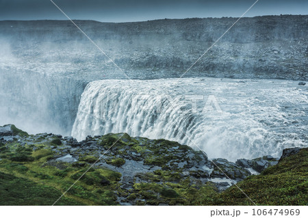 Powerful Dettifoss waterfall flowing in summer at Iceland 106474969