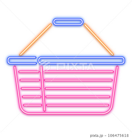 shopping basket neon line shopping basket neon line 106475618