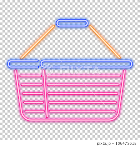shopping basket neon line shopping basket neon line 106475618