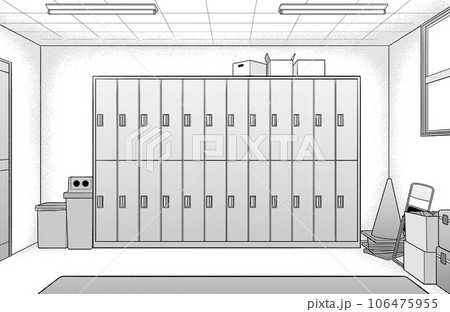 漫画風ペン画イラスト 学校_部室のイラスト素材 [106475955] - PIXTA