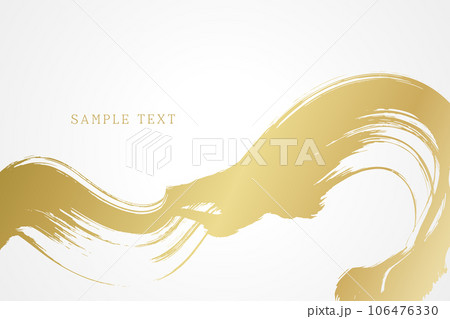 金色の筆で描いた年賀状にも使える和風のベクター 背景素材 106476330