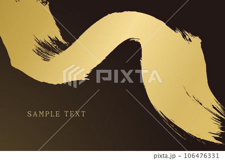 金色の筆で描いた和風のベクター 背景素材 106476331