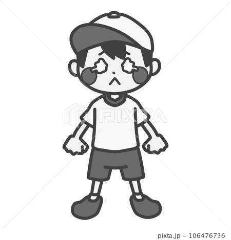 体操服を着た泣きそうな男の子のモノクロイラスト 体操服を着た泣きそうな男の子のモノクロイラスト 106476736