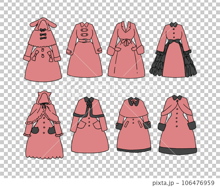 赤のコートのイラストセット 106476959