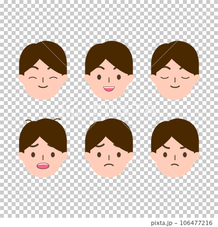 Man or boy cartoon's emotions. Facial expression for illustration Man or boy cartoon's emotions. Facial expression for illustration 106477216