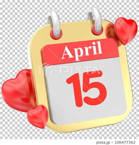 calendar of red heart 3d icon calendar of red heart 3d icon 106477362