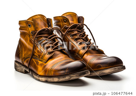 old shoes isolated on white background Generative AI old shoes isolated on white background Generative AI 106477644