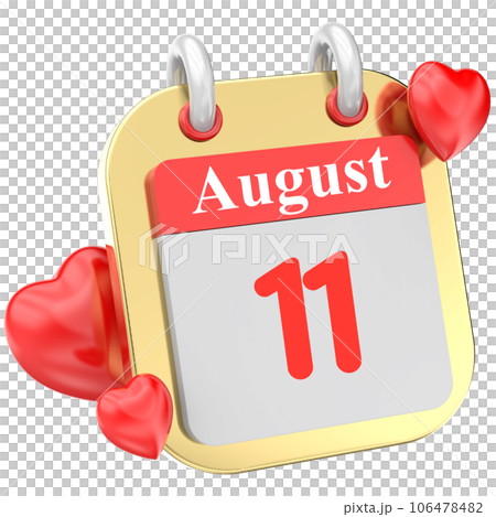 calendar of red heart 3d icon 106478482