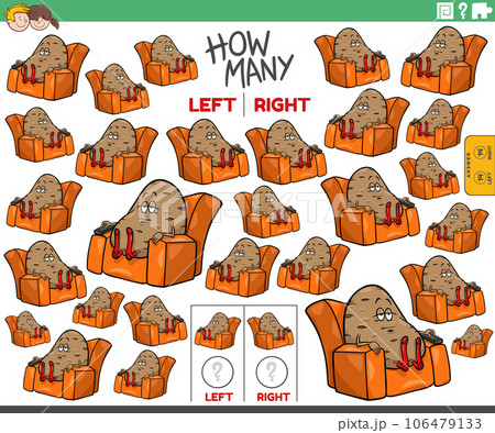 counting left and right pictures of comic couch potato counting left and right pictures of comic couch potato 106479133