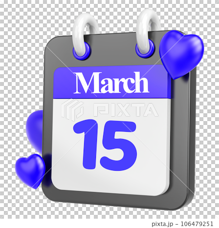 blue calendar with heart blue calendar with heart 106479251
