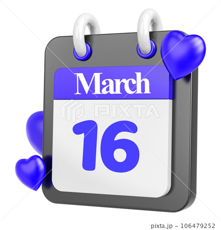blue calendar with heart blue calendar with heart 106479252