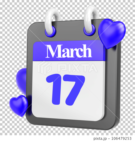 blue calendar with heart blue calendar with heart 106479253