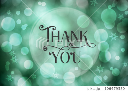 Shiny Turquoise Christmas Background With Text Thank You 106479580